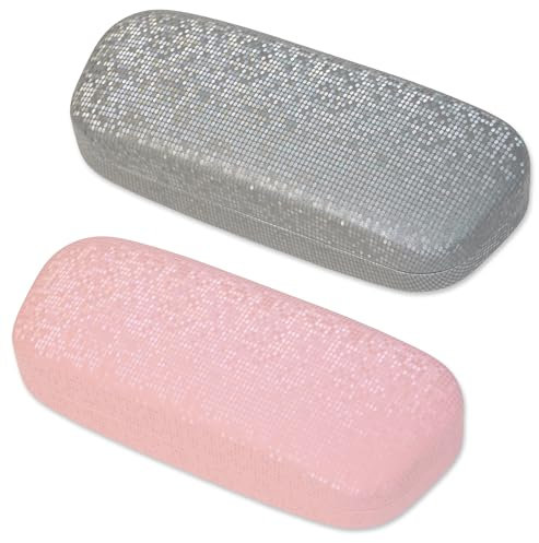K KAREZOG 2 Stücke Brillenetui Hardcase,Brillenetui Damen Glasses Case, Brillen Etui mit Mosaiktextur, Brillene tui Sonnenbrille Damen Herren Mädchen Kinder,Sonnenbrillen Etui