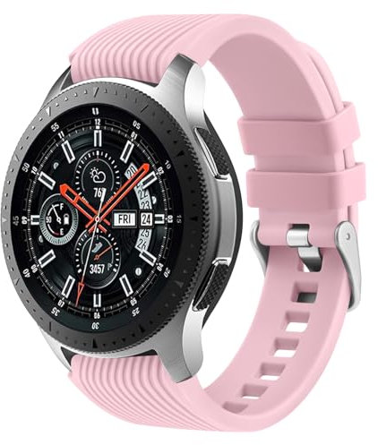 YLK 22mm Cinturino per Samsung Galaxy Watch 3 45mm/Galaxy Watch 46mm/Huawei GT 2 46mm, Cinturino Sportivo in Silicone per Samsung Gear S3 Frontier per Uomo Donna (Rosa)