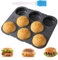 Gachiwar Silikon-Backform für Burger Buns & Kuchen - Ø 10cm, 12 Hohlräume, Antihaftbeschichtung - Backen Sie perfekte Burger Buns, Muffins, Schokoladenkuchen & mehr Küchen-Backwerkzeug! (8 Kammern)
