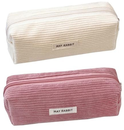 2 Stück Cord-Federmäppchen, Mädchen-Teenager-Federmäppchen, Schul-Federmäppchen, Sloppy-Federmäppchen, Kinder-Federmäppchen