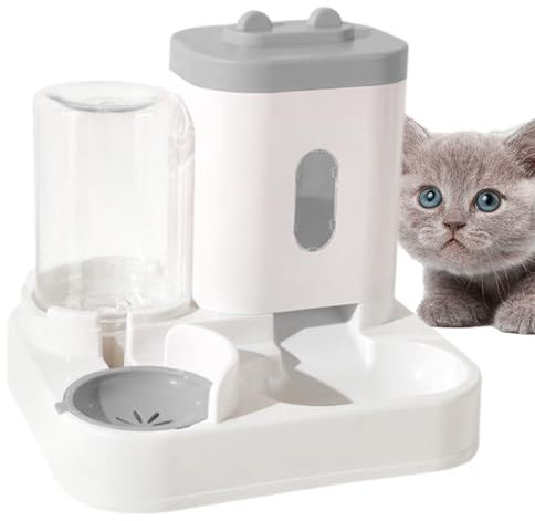 Distributeur Croquettes Chat Automatique 2 Bols Distributeur Croquettes Chat, Chien Gamelle À Nourriture Et À Eau pour Animaux De Compagnie Mangeoire Automatique pour Chat