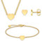 GD GOOD.designs Schmucksets für Damen - Goldenes Geschenkset inkl. Herz Armband, Halskette mit Herzanhänger, Ohrstecker in Herzform | Set Gold