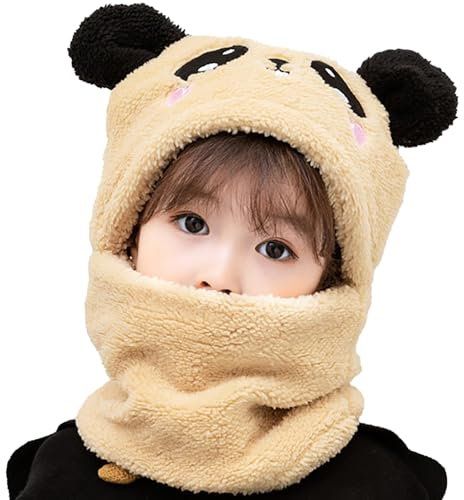 AYPOW Kinder Winter Thermofleece Mütze Sturmhaube für 1-8 Jahre, Neuheit Tiermütze Multifunktionale Winddichte Warme Wintermütze Schalmütze Kapuze Nackenwärmer für Jungen Mädchen Kleinkinder Outdoor