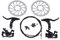 TIOMIOSEA Fahrrad Scheibenbremse Set, 160mm Bremsscheibe Fahrradbremsensatz Bremssattel Scheibe vorne und hinten, Fahrradbremshebel aus Vollaluminiumlegierung, für Mountainbike