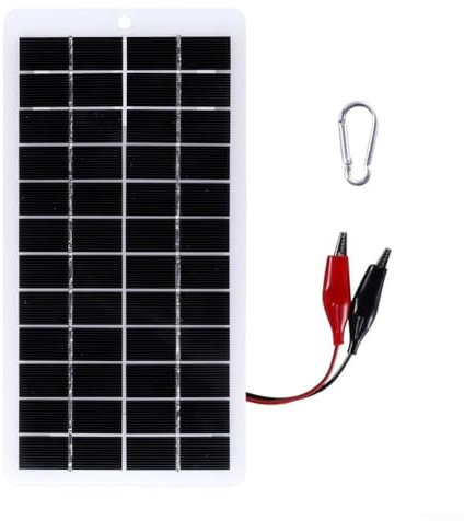 Oniissy Kit de panneau solaire 10 W 12 V, polycristallin, 19,5 % d'efficacité, noir