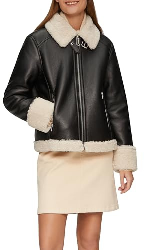 s.Oliver Jacke aus Lederimitat mit Teddyplüsch