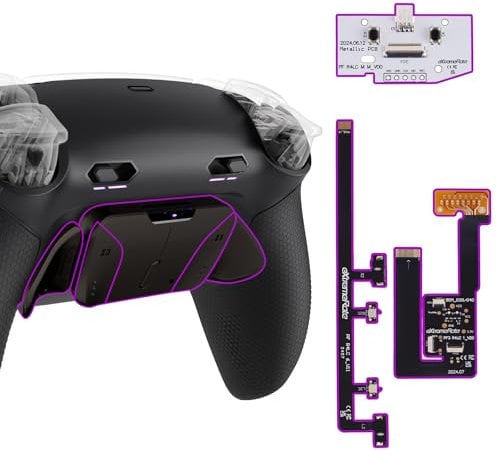 eXtremeRate RISE4 Plus MAX RMB Tasti Aggiuntivi per ps5 Controller BDM-030/040/050,Palette Posteriori Metallo Clicky Trigger Stop Back Button per ps5 Joystick-Senza Controller-Nero