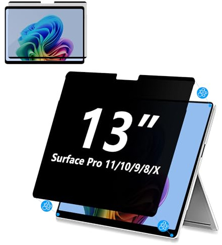 MEGOO MagShield Magnetischer Blickschutz für Surface Pro 12./Pro 11/10/9/8/X 13 Zoll, Seitenansichtsschutz, Schnellbefestigung, abnehmbar, volle Klarheit, Blickschutzfilter.