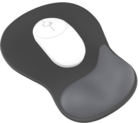 Giecy Mouse Pad with Gel Wrist Rest, Ergonomic Comfortable Computer Wrist Support for Laptop, Pain Relief Mousepad with Non-Slip PU Base for Office & Home (Black)
