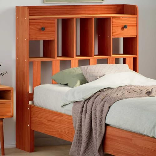 BOWEKAM Home & Garden-Kopfteil mit Aufbewahrung, Wachs, braun, 90 cm, Massivholz, Kiefernholz, Möbelwahl