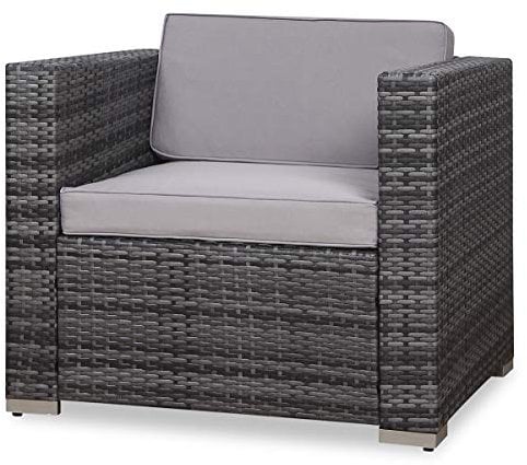SVITA Rattan Sessel Ergänzung Zubehör Polyrattan Couch California Lugano grau