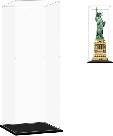LILIKAKA Display Case for Lego 21042 Statue of Liberty, 6.69x6.69x18.89inches (17x17x48cm), Protect Your Collectibles from Dust with a Clear Showcase