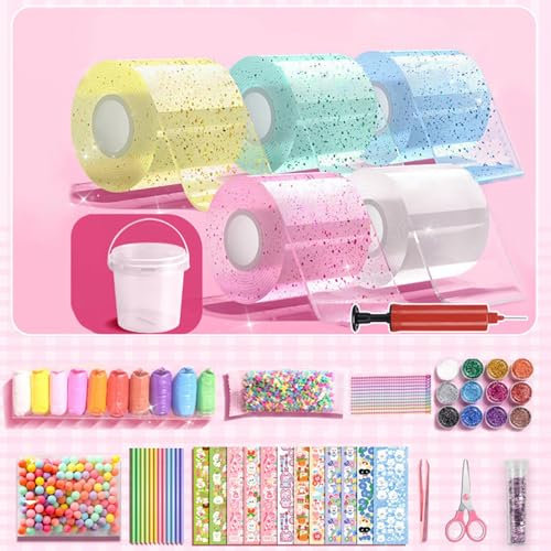 Nano Tape Bubble Kit für Kinder - 67Pcs DIY Nano Tape Bubble Set, Super elastische Nano Klebebänder für Stressabbau und Spaß, Fidget Toys and Party Favors Geschenke