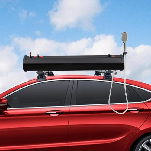 Réservoir d'Eau Pressurisé 18L/30L pour Douche Camping Solaire - Cuve Toiture Voiture Montable sur Barres de Toit,Lavage Auto, Randonnée & Expéditions Hors-Piste,30L