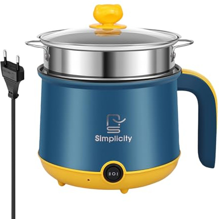 Elektrischer Hot Pot Mit Dampfgarer, Elektrische Hot Pot 1.8 L, Tragbare Mini Antihaft Multikocher, Schneller Ramen Kocher, Tragbare Antihaft Topf Für Zuhause, Büro, Schlafsaal