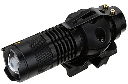 Depisuta Portable Telescopic Flashlight for Helmet Rechargeable, Bright Light with Clip for Night Sports