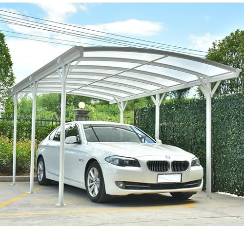 X-Metal Carport Autoportant en Aluminium Blanc 17,28m² | Protection Véhicule avec Polycarbonate 6mm Anti-UV | Structure Robuste avec Kit d'ancrage et Gouttières Inclus