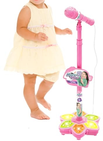 Microfono Giocattolo per Bambini - Macchina Karaoke Senza Fili Con Colorate - Microfono per Bambini con Supporto Integrato Feste Compleanno Giochi Domestici Eventi Scolastici