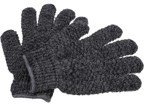 Duschhandschuhe 3 Paar Polyester Körperpeeling Handschuhe für Reinigung | Rutschfest, Hautfreundlich und Bequem, Gründliche Entfernung Abgestorbener Haut, 3 Paar im Satz
