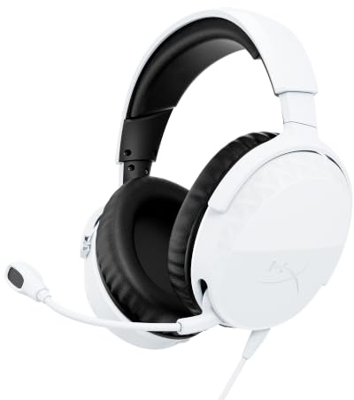 HyperX Cloud Stinger 3 kabelgebundene Gaming-Kopfhörer für PS5, Weiß | 3,5 mm Klinke, 50 mm Treiber, Mikrofon mit Geräuschunterdrückung, verstellbarer Kopfbügel