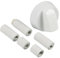 Europart 10029976 Universalknopf für Herd und Backofen 43 mm weiß mit Adaptern für alle Marken