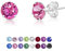 DTPsilver - Boucles d'Oreilles Femme Rose Swarovski - Clou Oreille Argent
