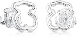 TOUS Damenohrringe aus Sterlingsilber mit Druckknopfverschluss, Bärengröße: 1,15 cm, vielseitig und zeitlos, Neue Karussellkollektion