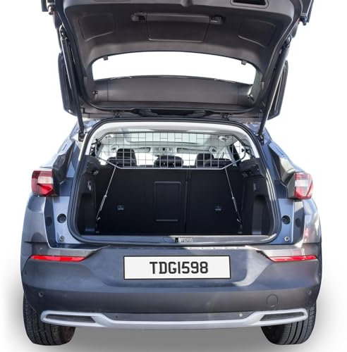 Travall Hundegitter für Opel Grandland X (2017-2021) Fahrzeugspezifisches Hundegitter, Kofferraumschutz für Hundetransport, Gepäckschutz, Robustes Stahlnetz Auto Hundesperre