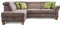 Cavadore Ecksofa Ammerland mit Ottomane links / Federkern-Sofa im Landhausstil mit verstellbaren Kopfstützen / 245 x 84 x 194 / Lederoptik hellbraun
