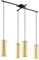 EGLO Pendellampe Pinto Gold, 4-flammige Pendelleuchte, Esszimmerlampe aus Metall in Schwarz und Glas in Transparent und Gold, E27 Fassung