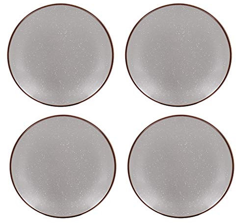 Dibor Grey Speckled Soup Bowl & Bread Plate Collection (Grey Side Plate, 4)