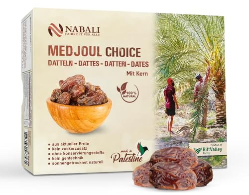 NABALI FAIRKOST FÜR ALLE Medjoul - Medjool Datteln Choice I - 100% natürlich aromatisch frisch orientalisch soft I honigsüß & karamellig I Herkunft: Palästina I (1x1KG)