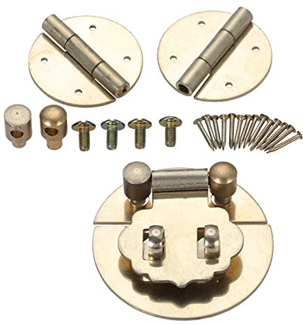 XXXXW Retro Decoration Hinges 3pcs/set Vintage Brass Lock Set 45mm European Wooden Box Vase Buckle Hasp Latch Lock with Decorative Hinges Butt Hinges