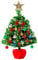 20 Zoll Tabletop Weihnachtsbaum Mini Künstlicher Weihnachtsbaum mit 20 LED-Leuchten & Mini Ornament für Table Top Christmas Holiday Party Home Decor