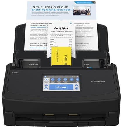 ScanSnap iX1600 Profi-Büroscanner A4 – Hochleistungs-Duplex-Dokumentenscanner mit 50-Blatt ADF, 40 ppm, Touchscreen, WLAN & Cloud-Anbindung, USB 3.2, Schwarz