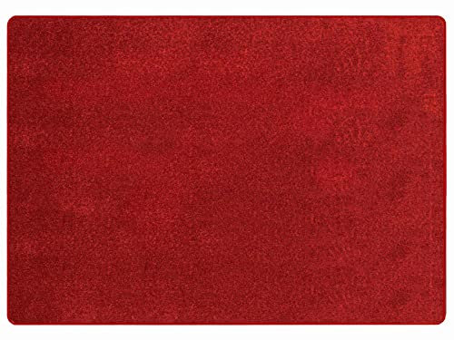 Primaflor Kurzflor Wohnzimmerteppich - Mumbai, Rot, 120x170 cm, Viele Größen und Farben, Moderner Teppich für Kinderzimmer, Arbeits- und Schlafzimmer, Fußbodenheizung geeigneter Teppichläufer