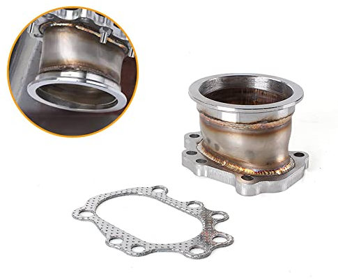 Aublinto V Band Flansch Turboadapter 8 Schraube auf 3 Zoll V Band Turbo Outlet Downpipe Flansch Turboadapter Turbo Adapter Flansch mit Turbolader Dichtung T25 T28 GT25 GT28