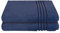 Schiesser Frottier Duschtuch Milano im 2er Set | 100% Baumwolle aus nachhaltiger Produktion | weich, saugstark, farbecht | 70x140cm | Dunkelblau