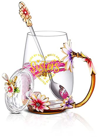 Sisters Gifts: Elegant Flower Tea Cup Coffee Mug, Unique Sister Gifts for Birthday