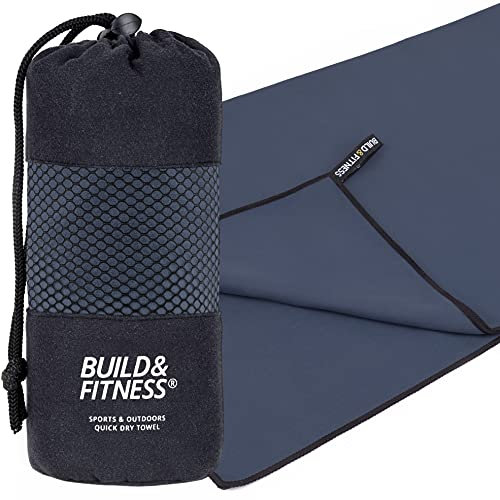 Build & Fitness Mikrofaser Handtuch. Schnelltrocknend - Kompakt - Saugstark - Leichtgewichtig. Perfektes Reise-, Strand- & Sporthandtuch für Fitness, Schwimmen, Camping Zubehör, Strandtuch