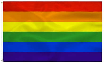 Bandera Pride Gay Rainbow LGBT FLAG 90x150cm-Doble Costura,y con 2 Ojales metálicos balcón Reforzada Festival Celebración Diversidad