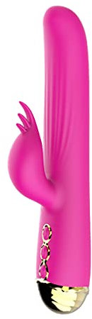 Rabbit Vibrator G-Punkt Vibratoren für sie mit Stoßfunktion, JFRong Paarvibrator Wasserfeste Doppelkopf Klitoris Massagestab Mit 15 Vibrationsmodi, Erotik Leise Sexspielzeug für Frauen und Paare