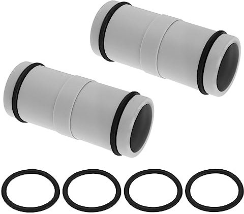 SG Store 2 connettori Dritti per Tubo Flessibile Adatto per Tubo dell'Acqua di Diametro 32 mm, connettore per Tubo dell'Acqua per Piscina, Giunto di prolunga per Tubo dell'Acqua, Grigio