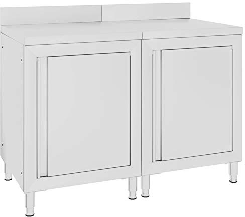 Festnight Arbeitsschrank Edelstahl 120x60x96 cm Edelstahl Arbeitstisch Außenküche Gartenküche Grillschrank Outdoor Edelstahlschrank Küchenunterschrank