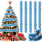 10M Weihnachten Lametta Girlande, Weihnachtsbaum Lametta Girlande Weihnachten, Weihnachtsgirlanden Glänzend Weihnachtsbaum Girlande, Für Weihnachten Hochzeiten Urlaubsfeiern(Blau)