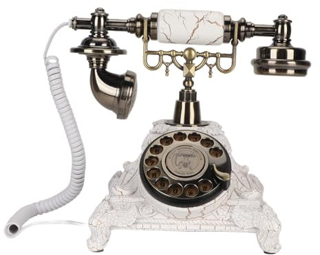 Vintage-Stil für Telefon mit Drehknopf, Tonaufnahme, Hochwertiges Harzmaterial, Einfach zu Bedienen, Einzigartiges