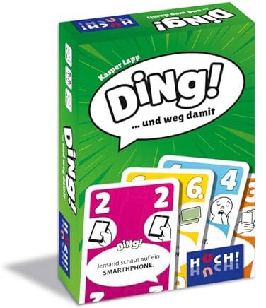 HUCH! | DING! | Kartenspiel als Partyspiel | Familienspiele & Gesellschaftsspiele | Reisespiel | Spiele Klassiker: Bekanntes Spielprinzip mit interaktiven Elementen | für 2 bis 7 Spieler ab 8 Jahren