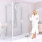 BIJON Duschkabine U Form 85x85 Dreiseitig Klarglas, Dusche Uform Duschkabine 85x85x195 cm - Nano, Lotuseffekt, Duschkabine 3 Seitig mit Pendeltür, Duschabtrennung ECHT-Glas
