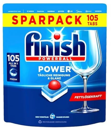 Finish Power Fresh Spülmaschinen Tabs, Sparpack, 105 Tabs