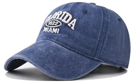 FVKTHNVS Dad Cap Unisex Herren Baseball Cap 5-Panel Design Baumwolle Mesh Cap Florida 1822 Stickerei (Baumwolle, Marineblau), blau, L